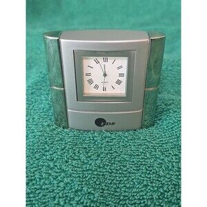 Travel Bed Side Analog 2.5" Tall Clock Logo'd EDS (Ross Perot, Hewlett Packard)